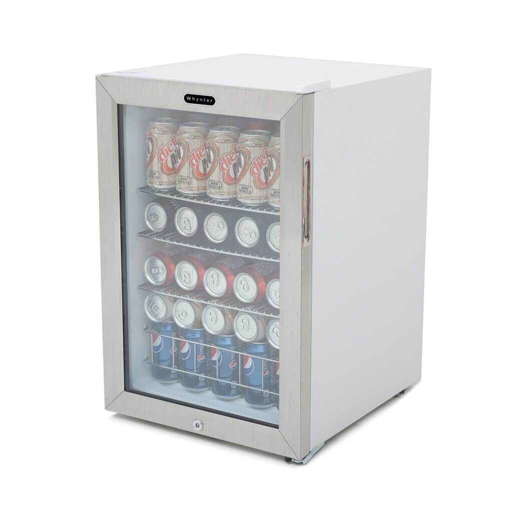 Whynter Beverage Refrigerator With Lock – Stainless Steel 90 Can Capacity BR-091WS