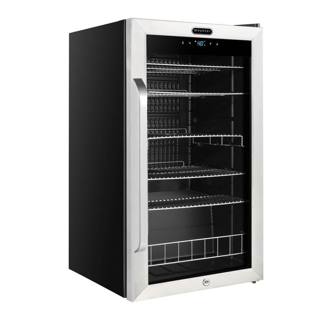 Whynter Freestanding 121 Can Beverage Refrigerator with Digital Control and Internal Fan BR-1211DS