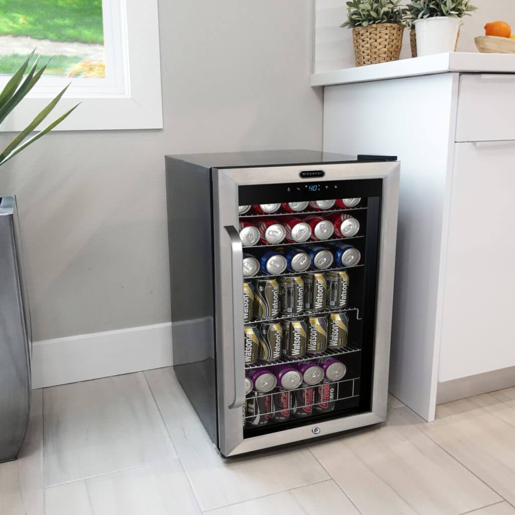 Whynter Freestanding 121 Can Beverage Refrigerator with Digital Control and Internal Fan BR-1211DS