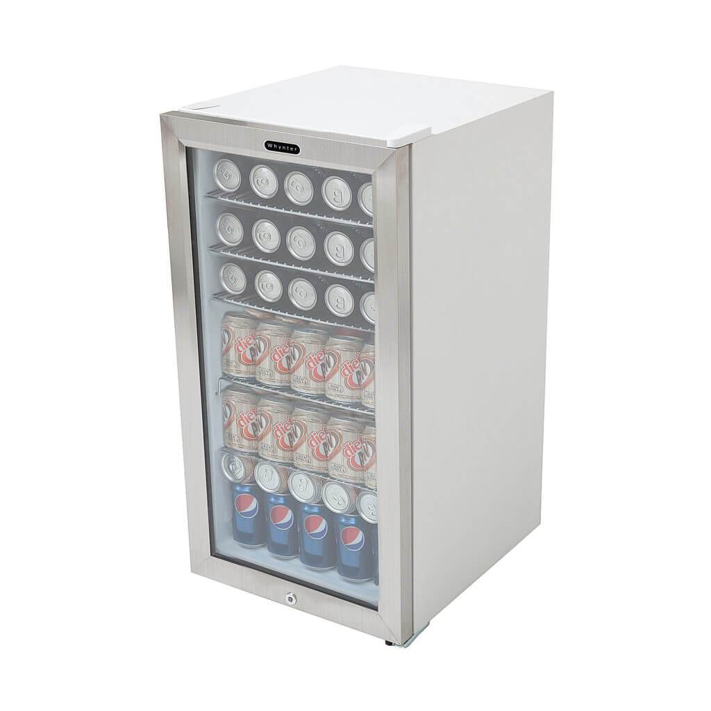 Whynter Beverage Refrigerator With Lock – Stainless Steel 120 Can Capacity BR-128WS