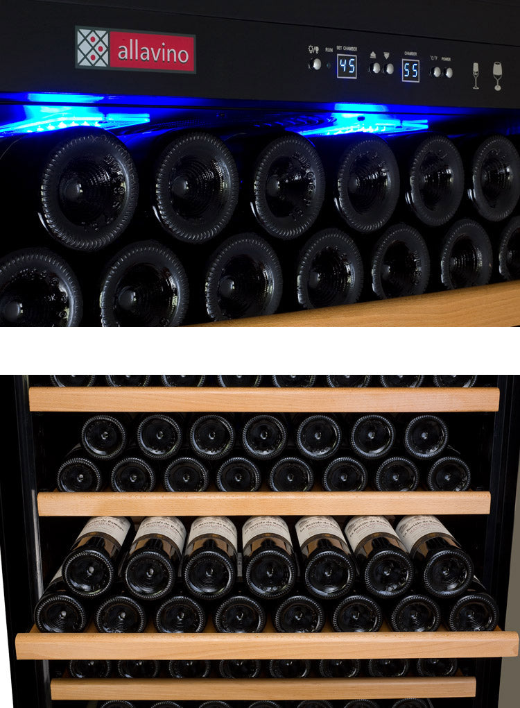 32" Wide Vite II Tru-Vino 277 Bottle Single Zone Stainless Steel Left Hinge Wine Refrigerator
