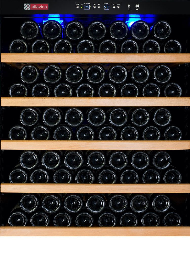 32" Wide Vite II Tru-Vino 277 Bottle Single Zone Stainless Steel Left Hinge Wine Refrigerator