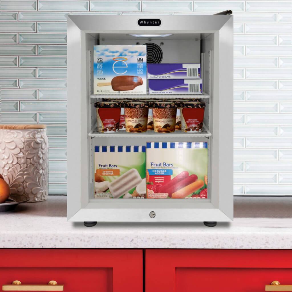 Whynter Countertop Reach-In 1.8 cu ft Display Glass Door Freezer CDF-177SB