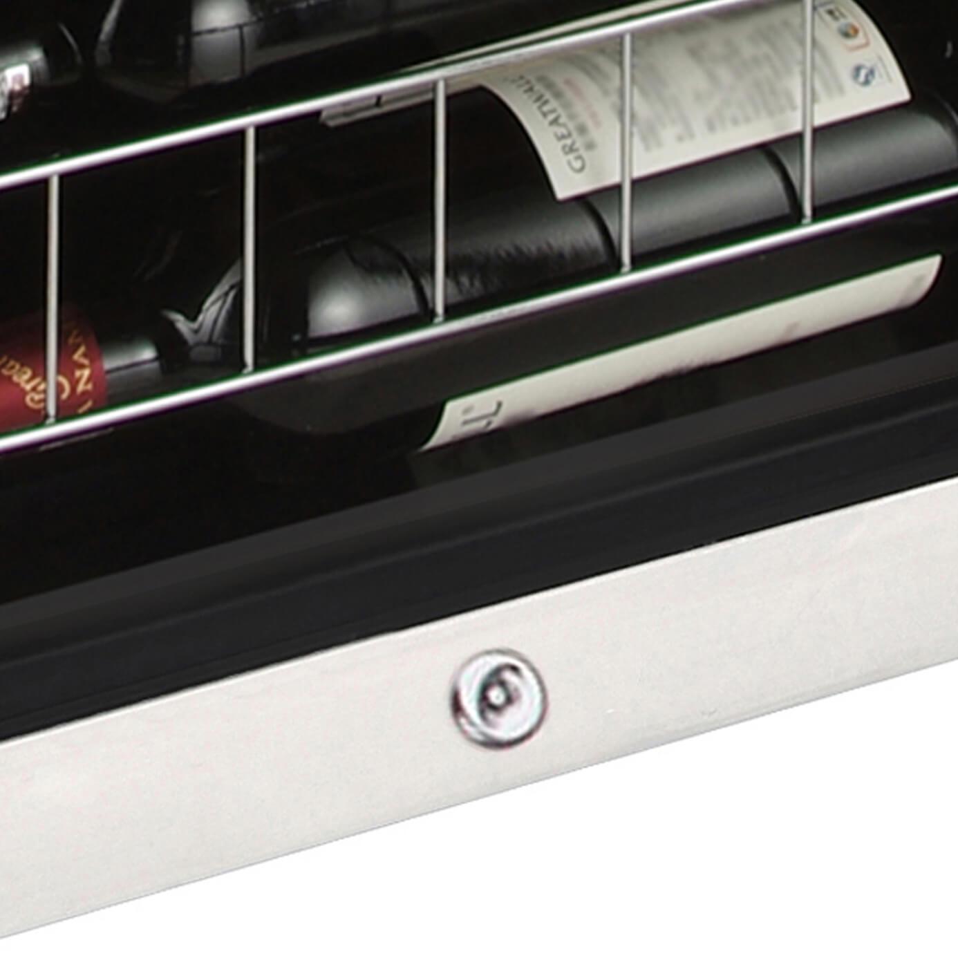 Whynter 34 Bottle Freestanding Stainless Steel Wine Refrigerator with Display Shelf and Digital Control FWC-341TS