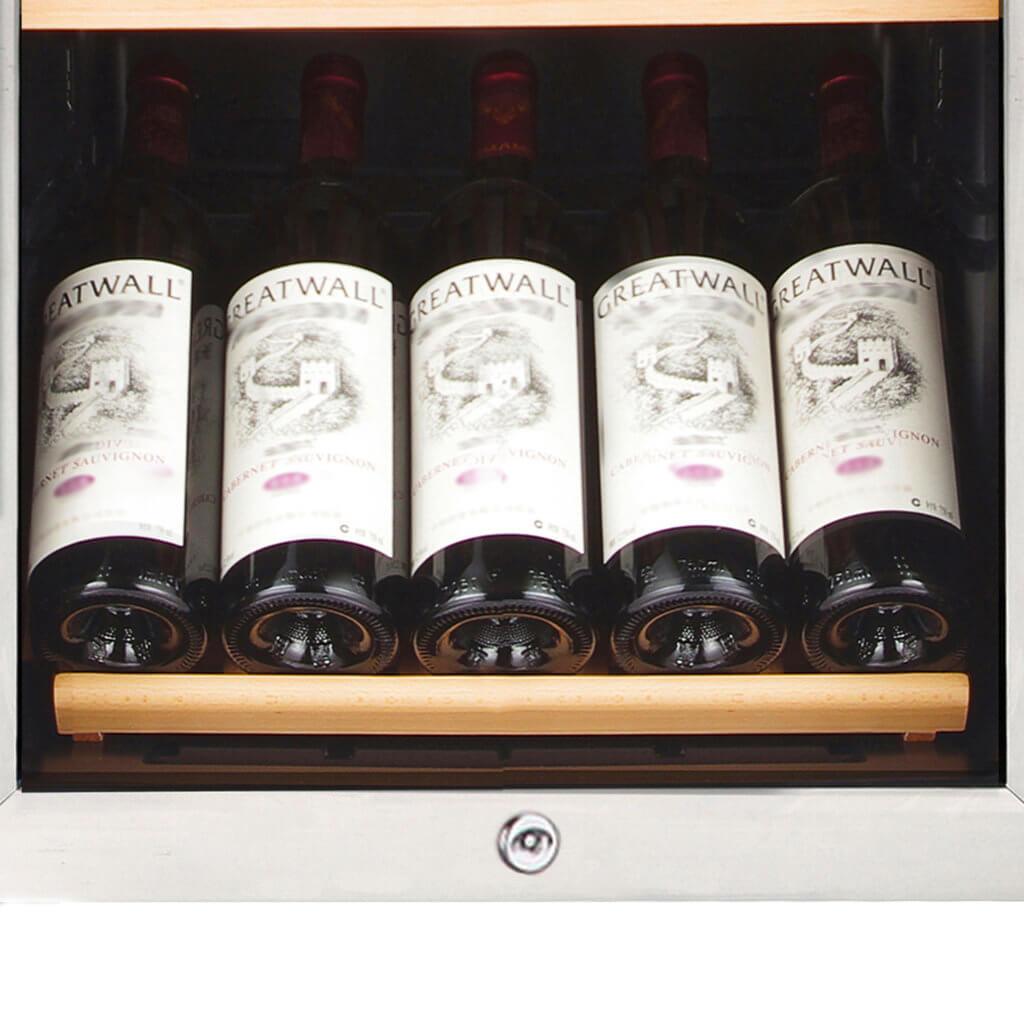 Whynter 34 Bottle Freestanding Stainless Steel Wine Refrigerator with Display Shelf and Digital Control FWC-341TS
