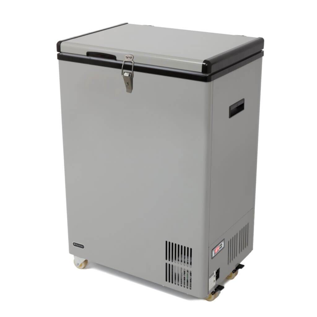 Whynter 95 Quart Portable Wheeled Refrigerator / Freezer with Door Alert and 12v Option – Gray FM-951GW