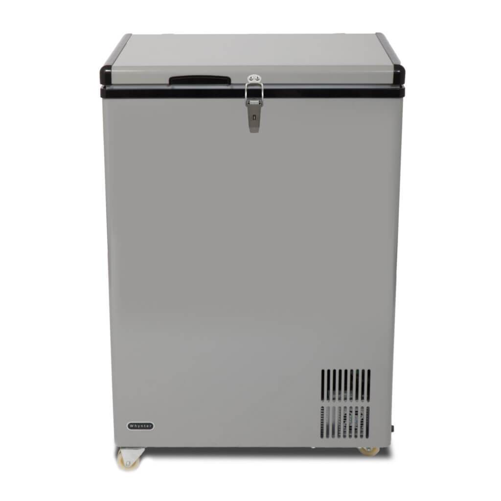Whynter 95 Quart Portable Wheeled Refrigerator / Freezer with Door Alert and 12v Option – Gray FM-951GW