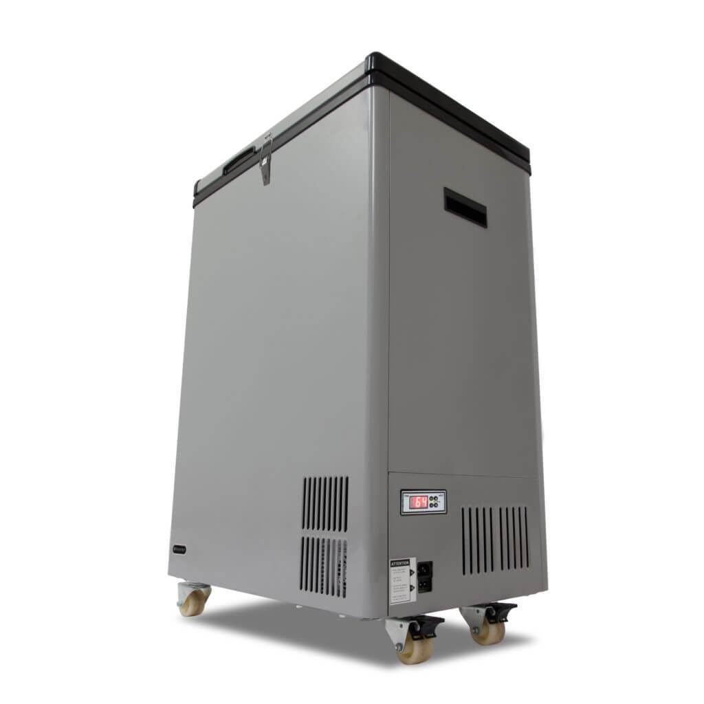 Whynter 95 Quart Portable Wheeled Refrigerator / Freezer with Door Alert and 12v Option – Gray FM-951GW
