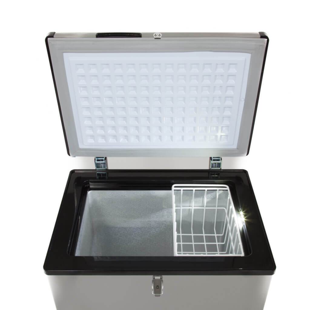 Whynter 95 Quart Portable Wheeled Refrigerator / Freezer with Door Alert and 12v Option – Gray FM-951GW