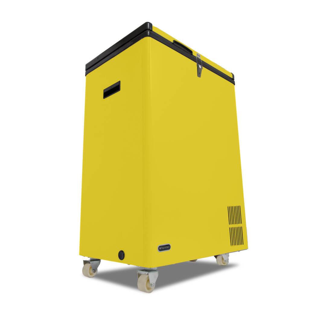 Whynter 95 Quart Portable Wheeled Refrigerator / Freezer with Door Alert and 12v Option Limited Edition Yellow FM-951YW