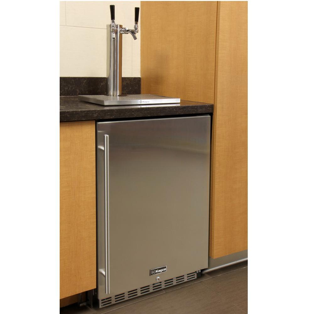 Kegco Dual Faucet Full Size Digital Undercounter Javarator - Black Right Hinge