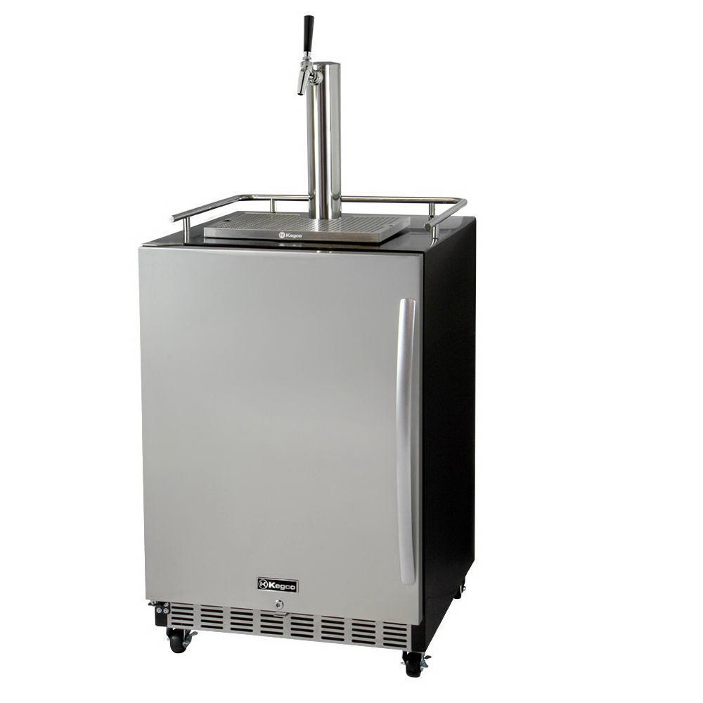 Kegco Full Size Digital Commercial Undercounter Kegerator with X-CLUSIVE Premium Direct Draw Kit - Left Hinge