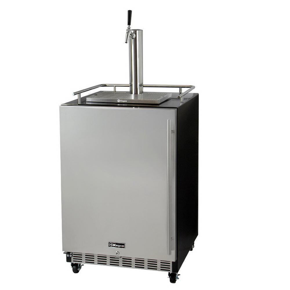 Kegco Full Size Digital Commercial Undercounter Kegerator with X-CLUSIVE Premium Direct Draw Kit - Left Hinge