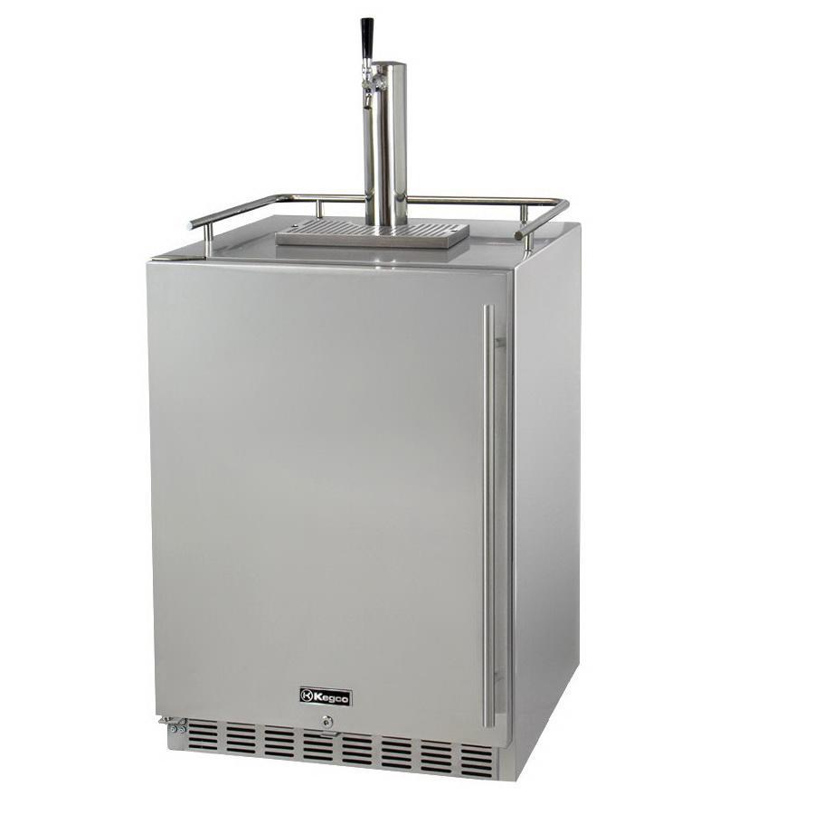 Kegco Full Size Digital Outdoor Undercounter Kegerator with X-CLUSIVE Premium Direct Draw Kit - Left Hinge