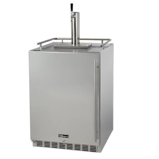 Kegco Full Size Digital Outdoor Undercounter Kegerator with X-CLUSIVE Premium Direct Draw Kit - Left Hinge