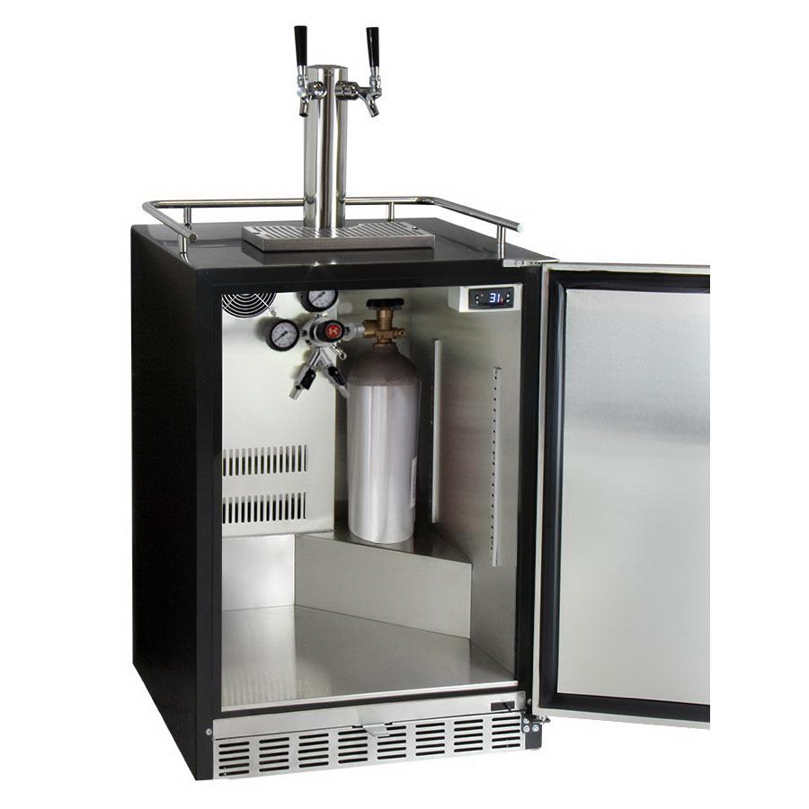 Kegco Dual Faucet Full Size Digital Undercounter Javarator - Black Right Hinge