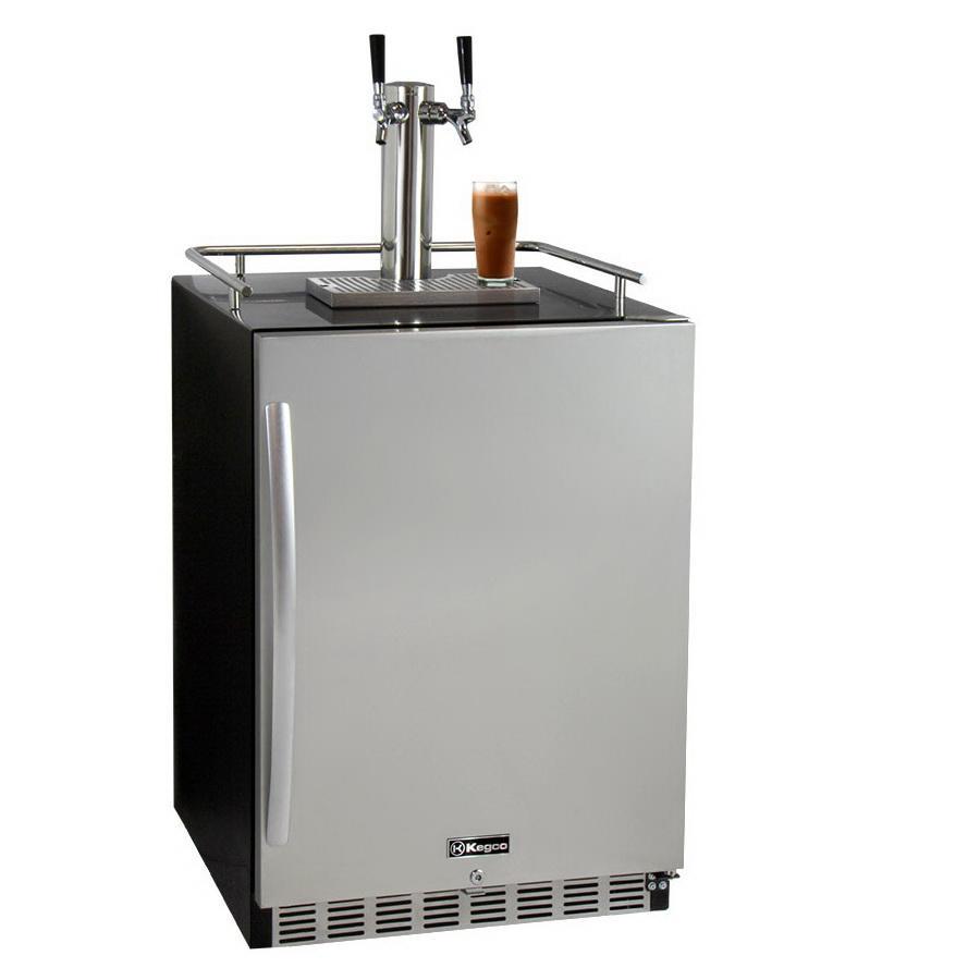 Kegco Dual Faucet Full Size Digital Undercounter Javarator - Black Right Hinge