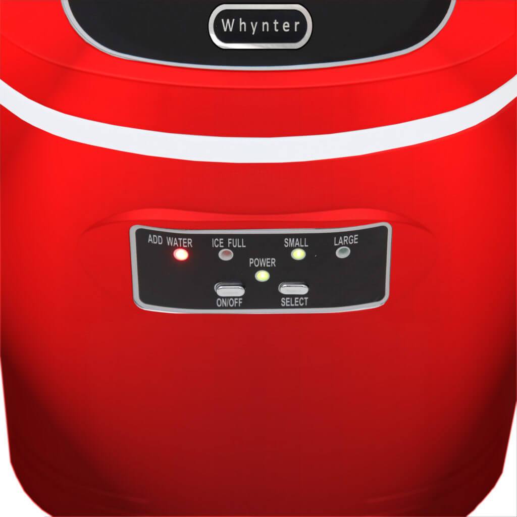 Whynter Compact Portable Ice Maker 27 lb capacity – Metallic Red IMC-270MR