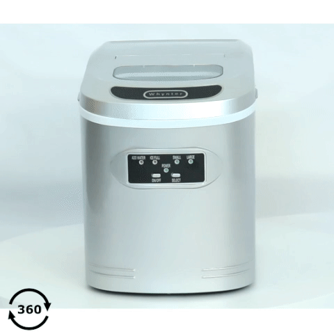 Whynter Compact Portable Ice Maker 27 lb capacity – Metallic Silver IMC-270MS
