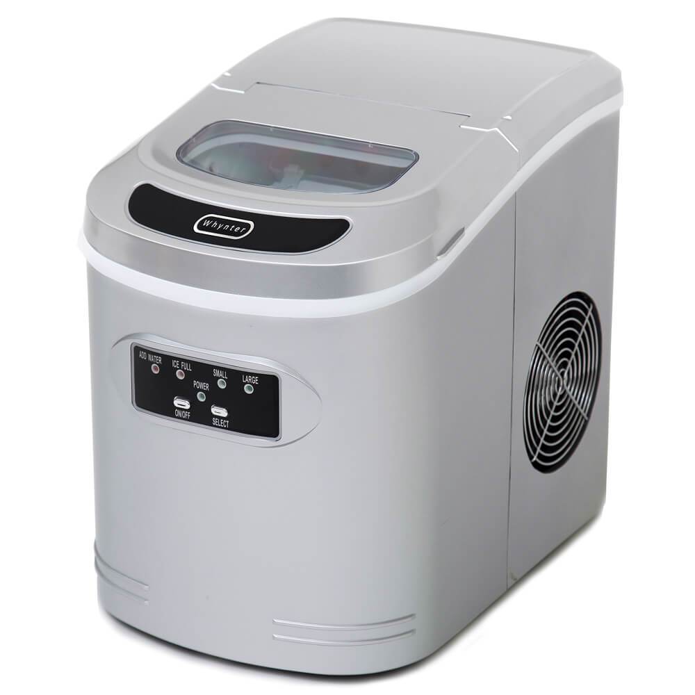 Whynter Compact Portable Ice Maker 27 lb capacity – Metallic Silver IMC-270MS