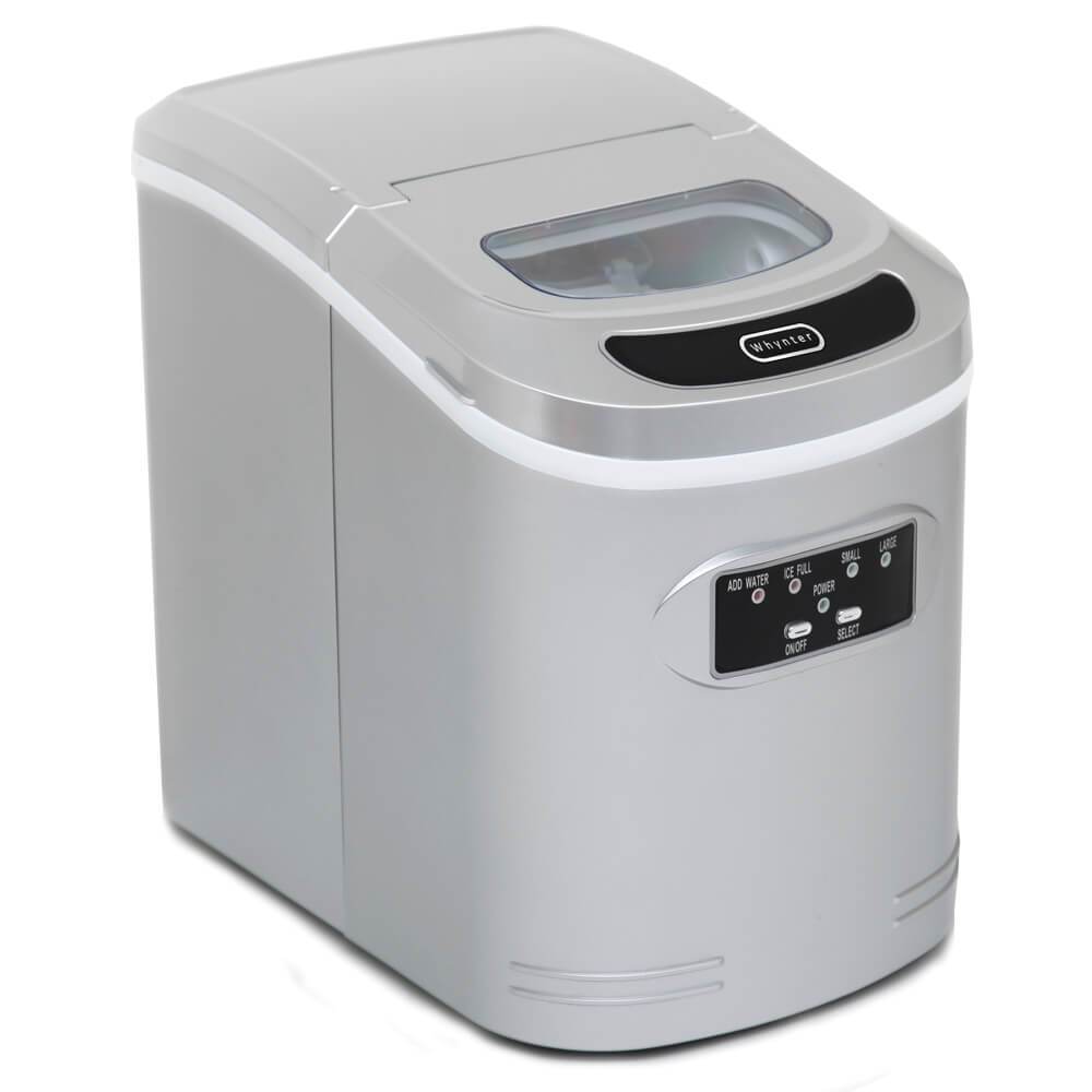 Whynter Compact Portable Ice Maker 27 lb capacity – Metallic Silver IMC-270MS