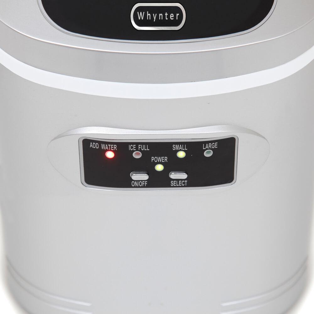 Whynter Compact Portable Ice Maker 27 lb capacity – Metallic Silver IMC-270MS