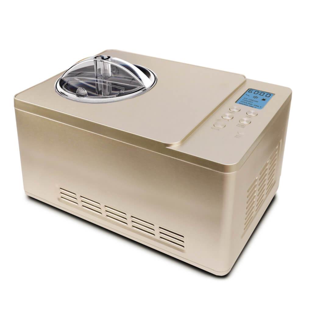 Whynter 2 Quart Capacity Automatic Compressor Ice Cream Maker & Yogurt Function with Stainless Steel Bowl in Champagne Gold ICM-220CGY