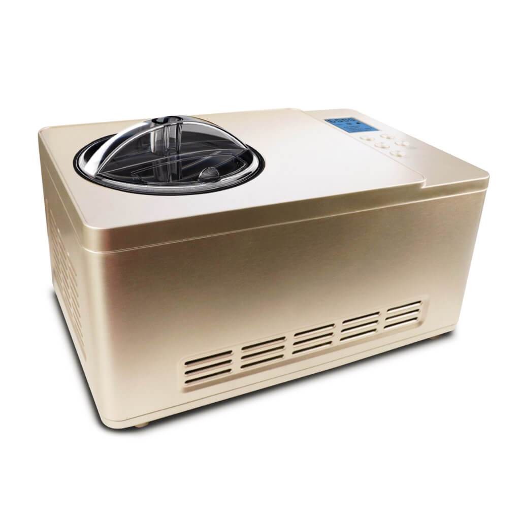 Whynter 2 Quart Capacity Automatic Compressor Ice Cream Maker & Yogurt Function with Stainless Steel Bowl in Champagne Gold ICM-220CGY