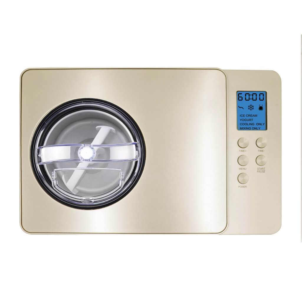 Whynter 2 Quart Capacity Automatic Compressor Ice Cream Maker & Yogurt Function with Stainless Steel Bowl in Champagne Gold ICM-220CGY