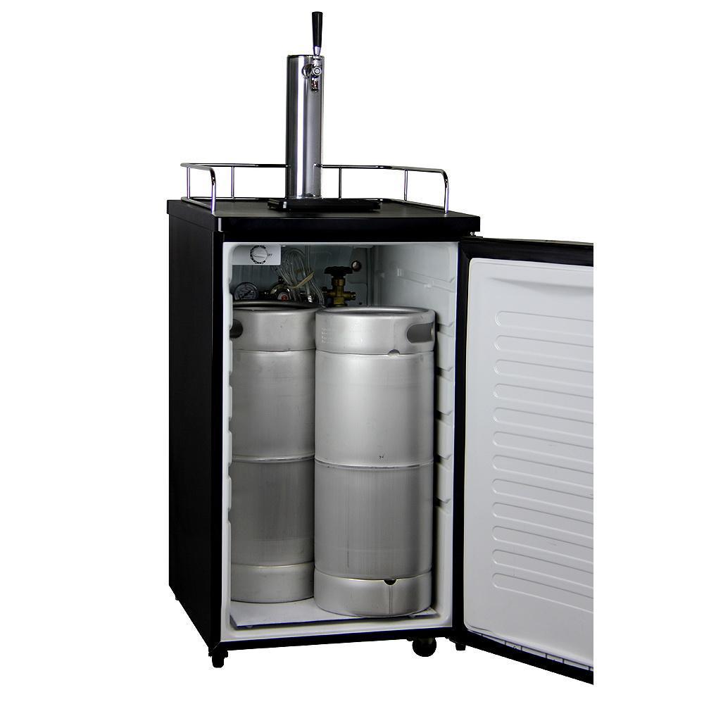 Kegco Kombucharator with Black Cabinet and Stainless Steel Door
