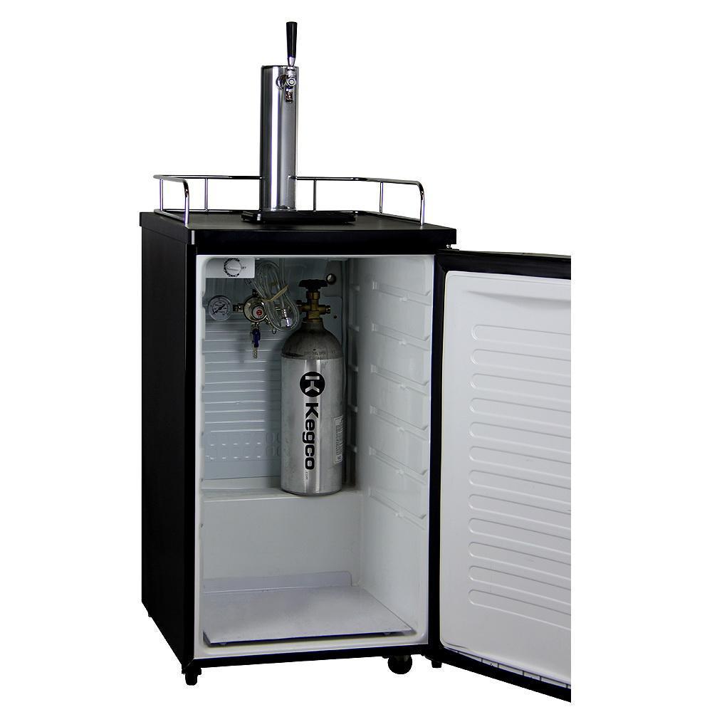Kegco HomeBrew Kegerator with Black Cabinet and Black Door