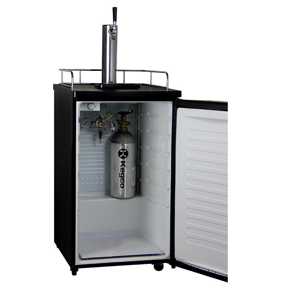 Kegco Home Brew Kegerator with Black Cabinet and Stainless Steel Door