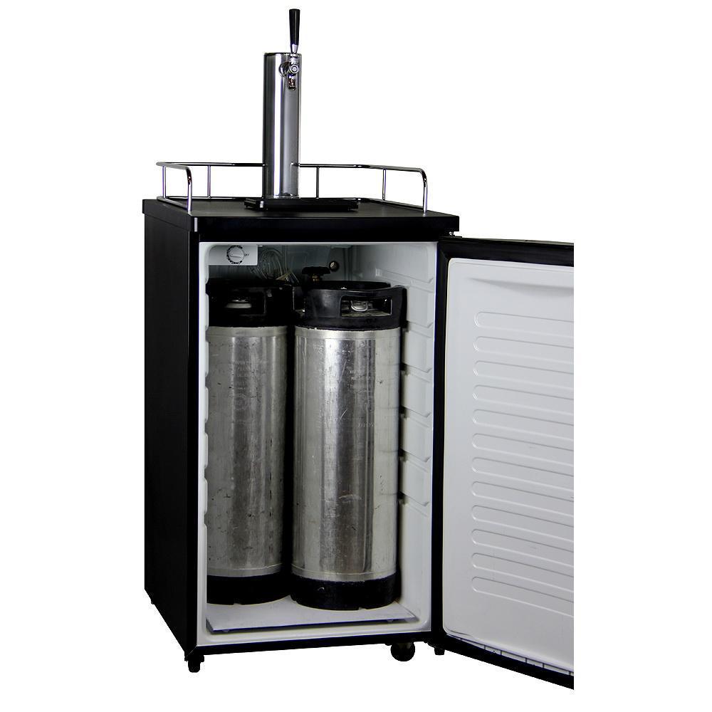 Kegco Kombucharator with Black Cabinet and Stainless Steel Door