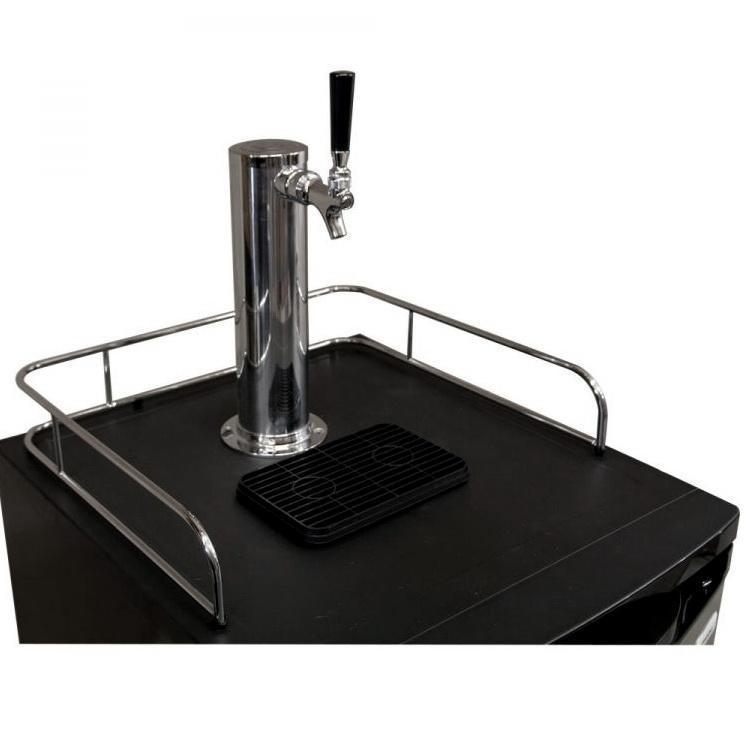 Kegco Kombucha Dispenser with Black Cabinet and Door