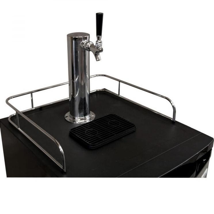 Single Keg Tap Faucet Kegerator with Black Cabinet and Stainless Steel Door