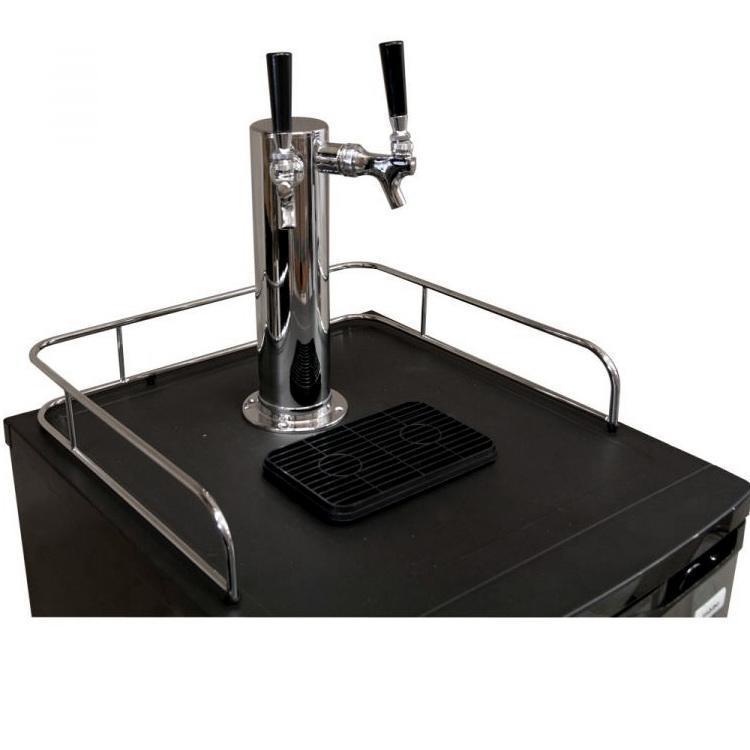 Double Keg Tap Faucet Kegerator with Black Cabinet and Door
