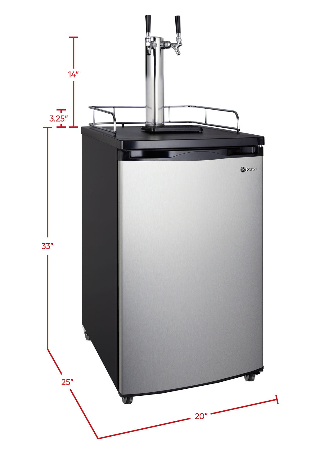 20" Wide Homebrew Dual Tap Stainless Kegerator