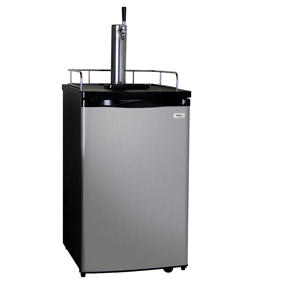 Kegco Home Brew Kegerator with Black Cabinet and Stainless Steel Door