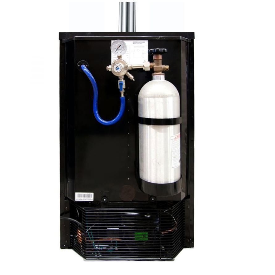 Kegco Kombucha Dispenser with Black Cabinet and Door