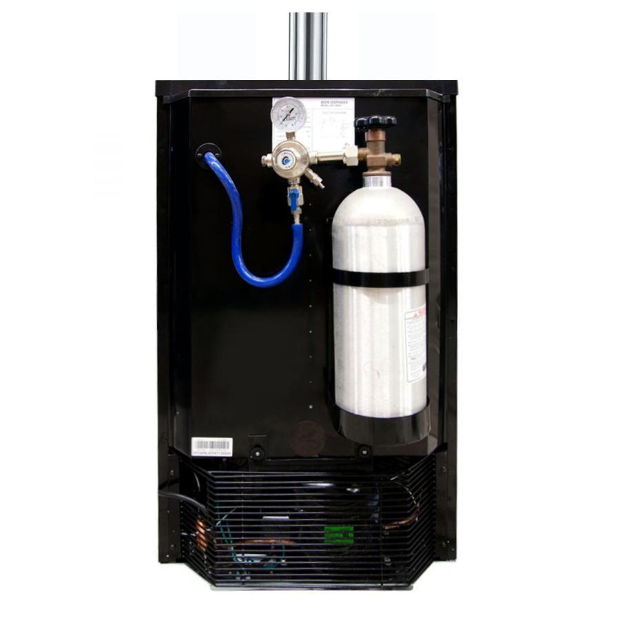 Single Keg Tap Faucet Kegerator with Black Cabinet and Stainless Steel Door
