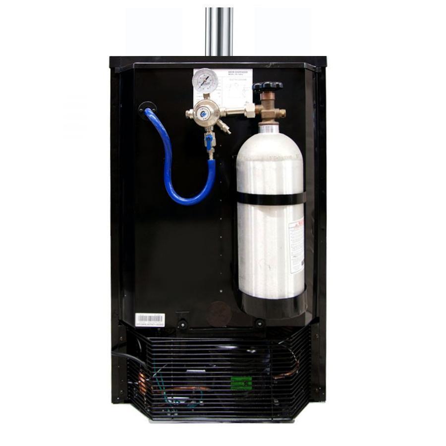 Double Keg Tap Faucet Kegerator with Black Cabinet and Door