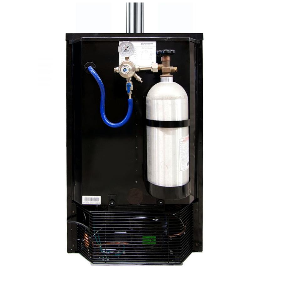 Kegco Dual Faucet Javarator Cold-Brew Coffee Dispenser with Black Cabinet and Door