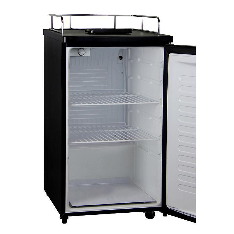 Kegco Kegerator Cabinet Only - Black Cabinet and Stainless Steel Door