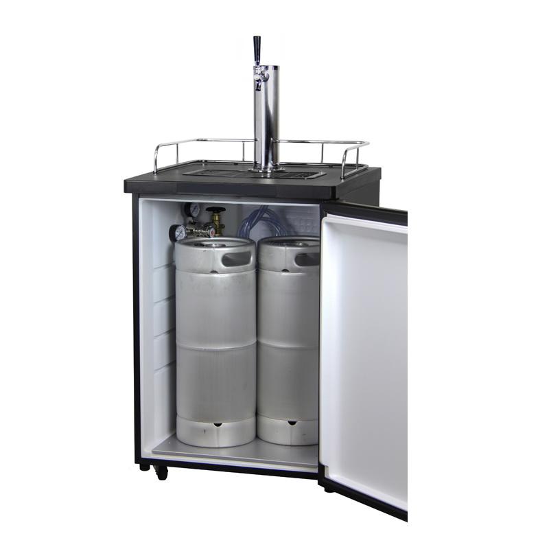 Single Keg Tap Faucet Beer Dispenser Kegerator - Black Cabinet with Stainless Steel Door
