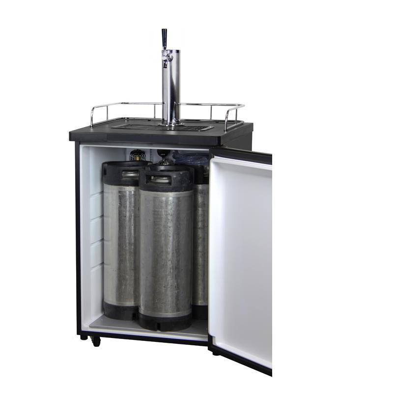 Kegco Kombucha Keg Cooler with Black Cabinet and Door
