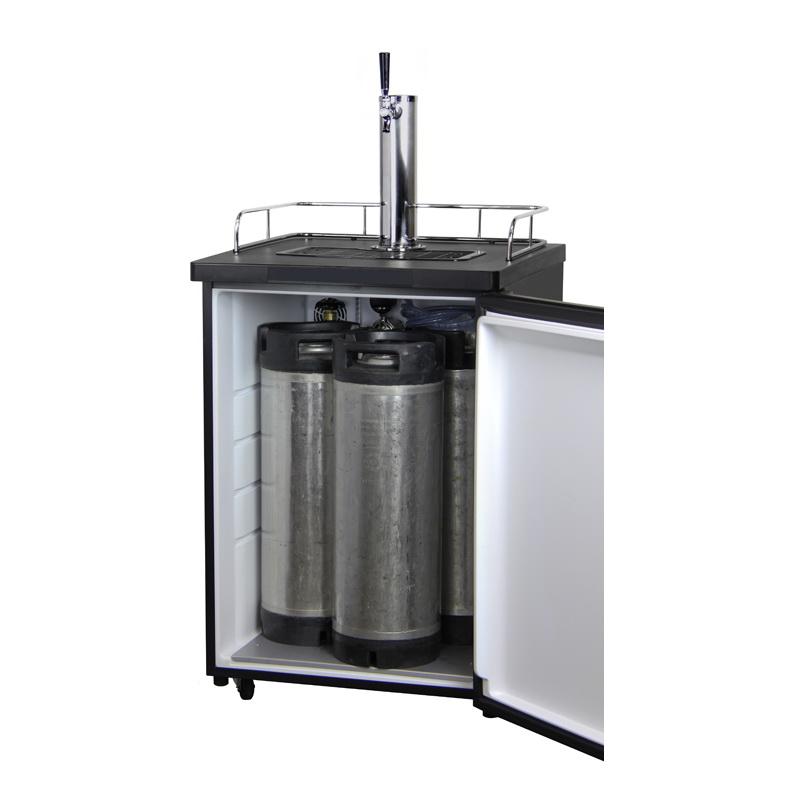 Single Keg Tap Faucet Beer Dispenser Kegerator - Black Cabinet with Stainless Steel Door