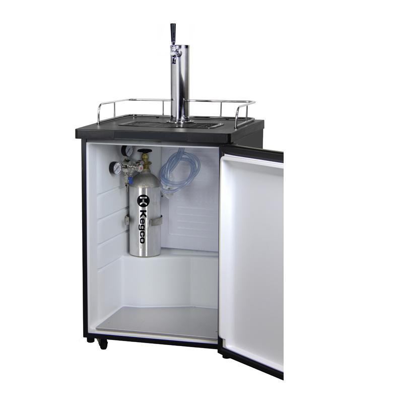 Kegco Kombucha Keg Cooler with Black Cabinet and Door