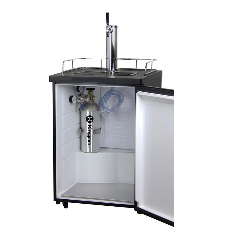 Single Keg Tap Faucet Beer Dispenser Kegerator - Black Cabinet with Stainless Steel Door