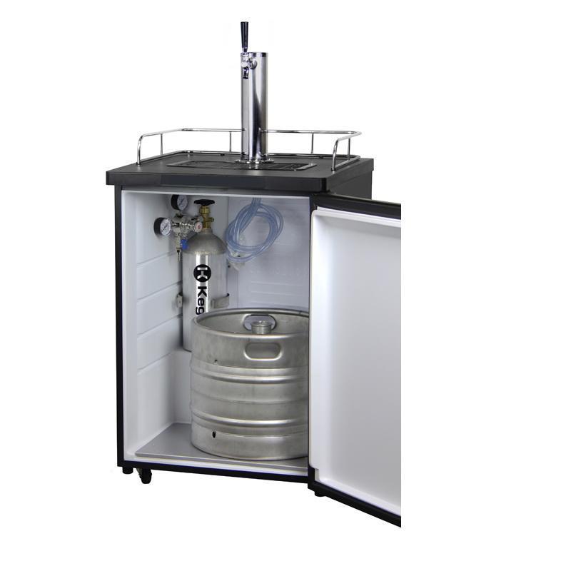 Single Keg Tap Faucet Beer Dispenser Kegerator - Black Cabinet with Stainless Steel Door