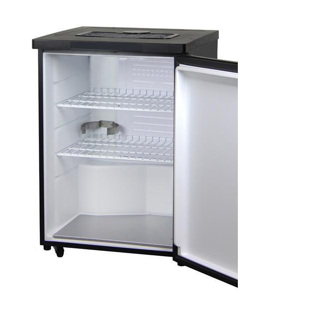 Kegco Kombucha Cooler Dispenser with Black Cabinet and Stainless Steel Door